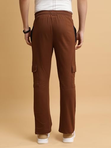 Image of Maniac Mens Solid Baggy Fit Cargo for Men - Streetwear Cargo Pant