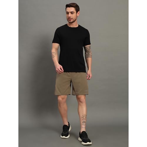 Image of ATICX Polyester Shorts for Men - Quick Dry Lightweight with Zipper Pockets - Gym, Running, Jogging, Training Half Pants for Basketball, Swimming, Badminton, Cycling, Football, Outdoor & Home Wear