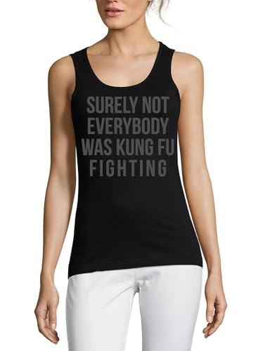 Camiseta sin mangas de algodón para mujer top negro casual con letras impresas