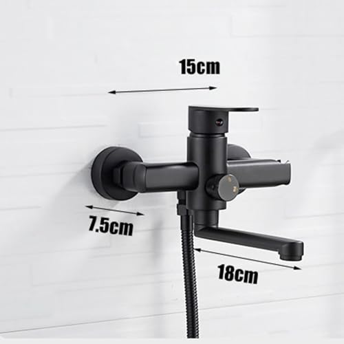 Mitigeur baignoire noir à levier unique et long bec rotatif haut de gamme - 6
