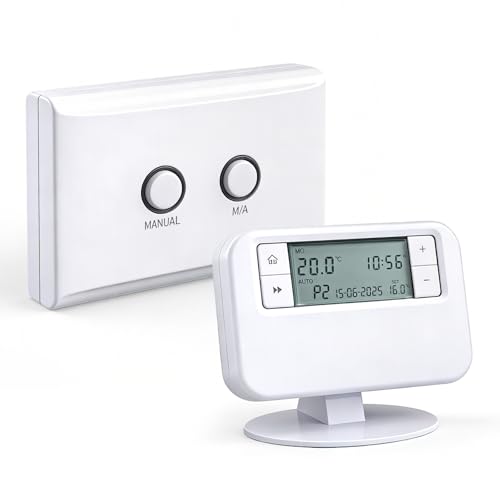 Wireless Programmable Thermostat Save 10-15% Energy & Wireless Flexibility Support Temperature Programming Smart Heating Management and Promotes Energy Savings.