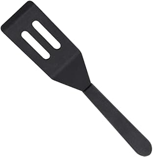 SAVITA Mini Brownie Serving Spatula Flexible Silicone Turner Heat-Resistant Flipper Nonstick Slotted Spatula for Fish, Eggs, Pancakes, Wok(Black)
