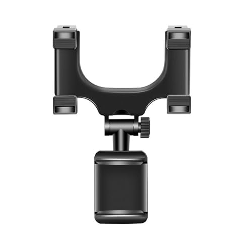 HOJI Phone Holder - 360 Degree Rotation Phone Holders for Your Car, Rear View Mirror Phone Holder, Rotatable & Retractable Universal Mount Phone Mount for Car with Adjustable 4 Clip Design