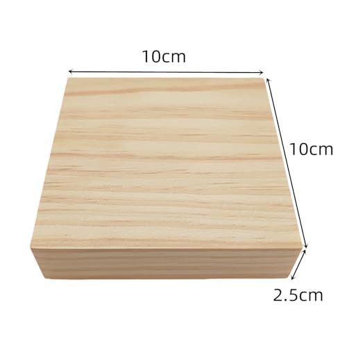 12PCS Unfinished Wood Square Blocks for Crafts 10x10x2.5cm Blank Wooden Squares Pine Wood Boards for Wood Carving,DIY Coasters,Painting & Burning - Image 3
