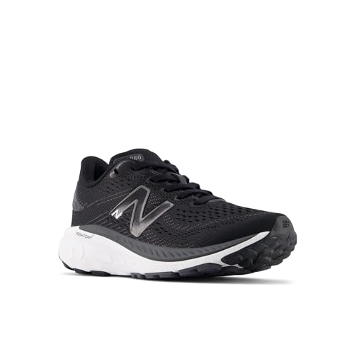 New Balance New Balance Kid's Fresh Foam X 860 V13 Running Shoe, Black/White/Magnet, 2 Medium US
