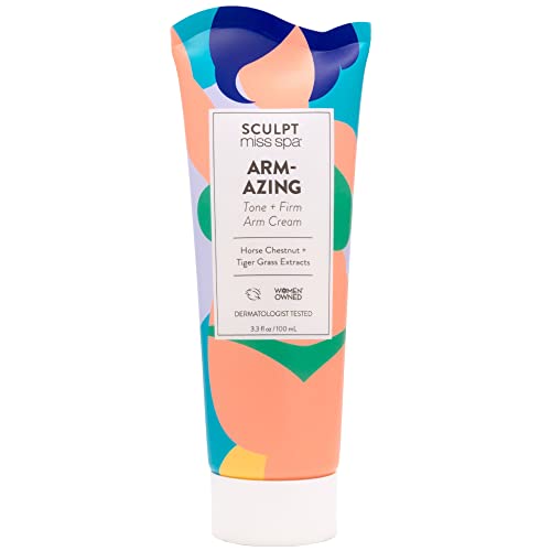 MISS SPA Tone Firm Arm Cream for Women, Help Firm Upper Arm with Horse Chestnut and Tigger Grass, Anti Aging Skin Care Products, Body Lotion, Firming Cream for Body 3.3 Fl oz