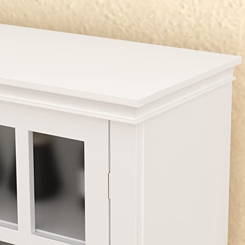 Ecacad Kitchen Pantry With 4 Doors, Drawer & Adjustable Shelves, Wood Storage Cabinet With Acrylic Doors, Freestanding Kitchen Cupboard Floor Cabinet For Living Room, White (29.9”W X 16.9”D X 72.3”H) #TOP6