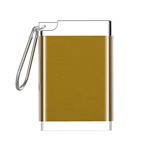 Zigaretten Taschenascher Taschenaschenbecher Geruchsdicht, Mini Aschenbecher für unterwegs, Reise Ascher mit Deckel & Groß Kapazität Aschenbecher to go Edelstahl Gold Cover