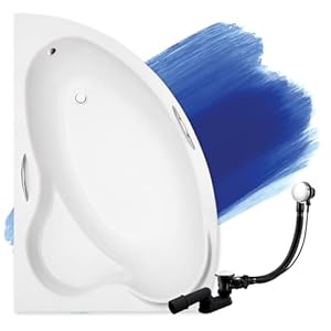 BADLAND hoekbadkuip badkuip Ada afmetingen: 140-160 x 90-100 cm links rechts met afvoergarnituur en voeten GRATIS zonder bekleding (160×100 links)