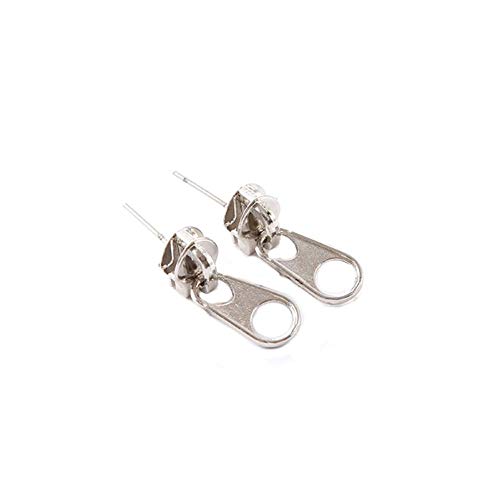 Hip Hop stainless steel zipper earrings