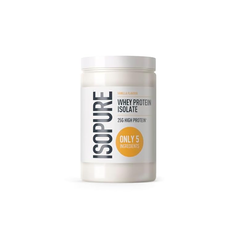Productafbeelding van Isopure Vanille Whey Proteïne Isolaat Poeder – 25 g Eiwit per Portie, Laag in Suiker, Zonder Kunstmatige Aroma’s of Zoetstoffen, Slechts 5 Ingrediënten, 450 g voor vergelijking en koopadvies