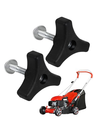 BNREOZA 2 Stück Rasenmäher Griff Schrauben, Dreieck Griff Knopf Mutter Schrauben Kunststoff Schrauben und Muttern für Rasenmäher Schiebebügel Garten Werkzeug Zubehör Rasenmäher (Schwarz)