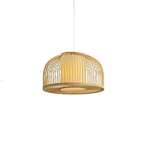 Lustre en bambou tressé à la main E27 pour un éclairage japonais raffiné