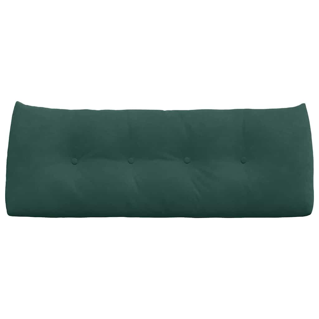 Rückenkissen, Dunkelgrün, 120 x 24 x 50 cm, Samt, Kissen aus Samt, für Wohnzimmer, mit Seitentasche für Fernbedienung, ergonomisches Lendenkissen für Sofa, Bett, Büro, Bezug