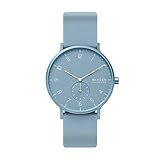 Skagen Herren Aaren Kulor Dreizeiger, 41 mm Gehäusegröße, Aluminiumuhr mit Silikonarmband