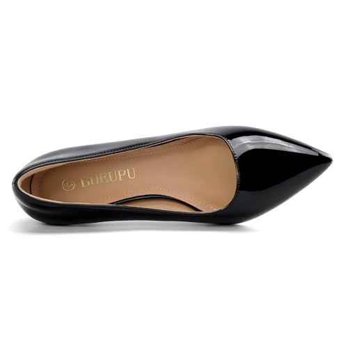 Women's 3 in Closed Pointed Toe Heels Pumps Comfortable Classic Dress Shoes for Women(Black Patent 6.5) - image 6
