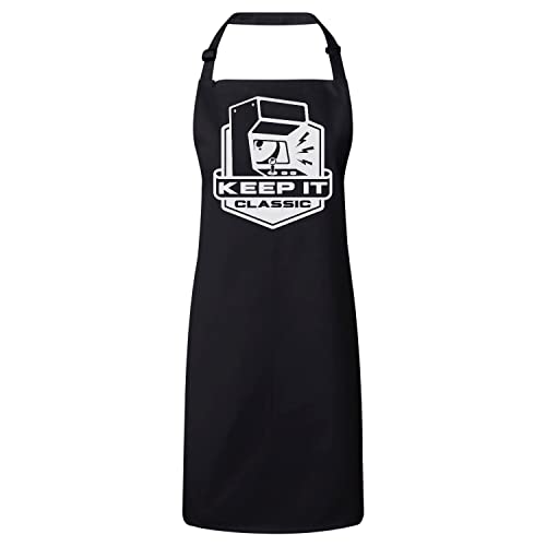 Tablier cuisine noir anti-taches motif retro gaming arcade vintage