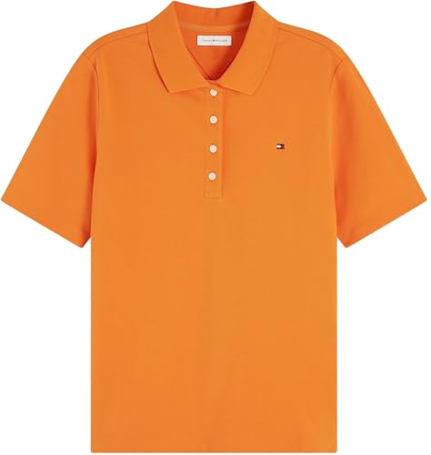 Tommy Hilfiger Damen 1985 Reg Pique Polo Ss Ww0Ww43224 S/S Polo, Orange (Orange Thunder), M 5