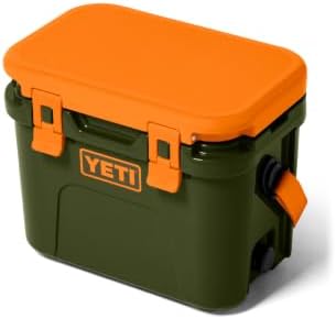 YETI Roadie 15 Hard Cooler with DoubleDuty Shoulder Strap, Olive/King Crab Orange — view 7