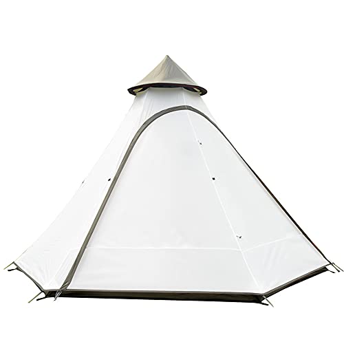 Hot Tent,Winter Tent,Teepee, Waterproof Camping Pyramid Teepee Tent Adult Tipi Tent Waterproof Double Layers Indian Tent Yurt Tent Tower Post Bell Tent for Outdoor Family - Image 3