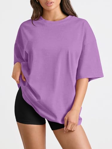 Image of Trendy Queen Womens Oversized T-Shirts Short Sleeves Workout Tops | Casual Summer Gym Tees Plus Size Fashion Clothes 2026