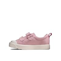 Clarks Girl's City Bright T Low-Top Sneakers, Pink Canvas, 9.5 UK