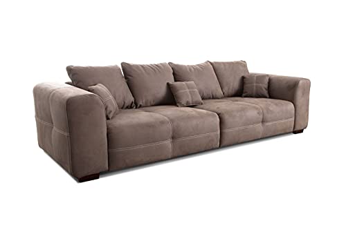 Cavadore Big Sofa Mavericco - Sofá Grande (287 x 69 x 108 cm), diseño Moderno, imitación de Piel, Color marrón Claro