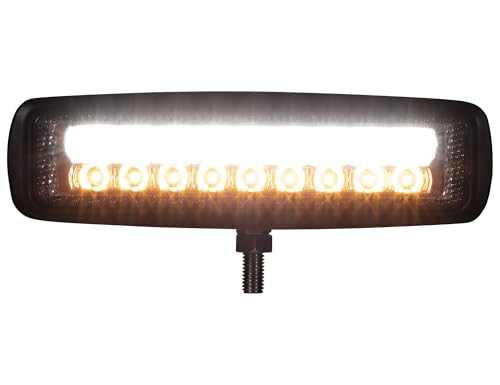 Image of Buyers Products 1492233 6.5 Inch LED Flood Light with Strobe and Rectangular Lens, 1710 Lumens, 18 inch Lead With Stud Mount, Work Lights For Trucks