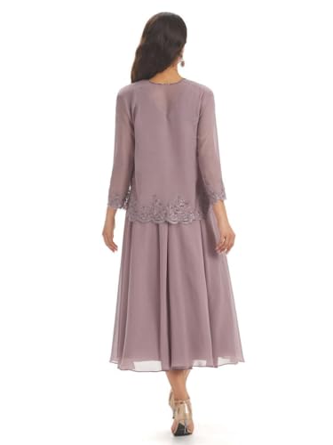 Mother of The Bride Dresses for Women Ankle-Length Sequin Lace Chiffon Formal Wedding Guest Dresses2