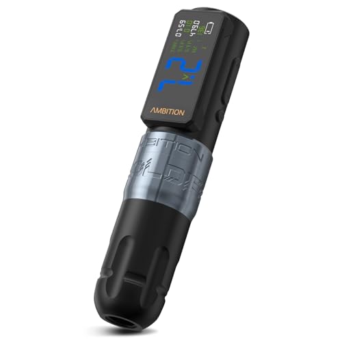 Ambition Soldier 270 S Wireless Tattoo Pen Machine, Rotary Tattoo Gun with 2400 mAh Battery, 270 g.cm Torque Brushless Motor, 5.0mm Stroke Cordless Tattoo Supply for Professional Artists