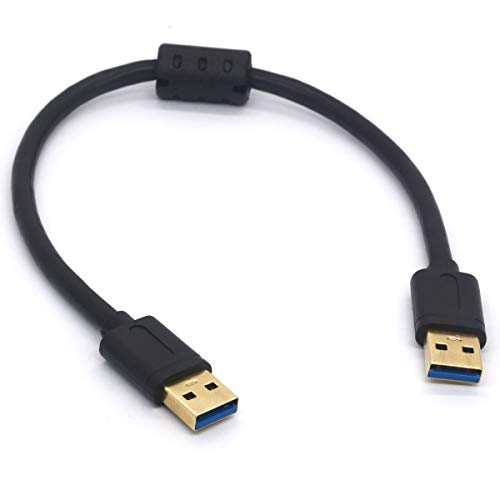 Tomost - Cable USB 3.0 Macho a Macho con Carcasa de Disco Duro de núcleo de ferrita emi, módems, cámaras y Otros Dispositivos USB Male To Male