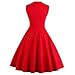 KILLREAL Women's Casual Cocktail Vintage Style Polka Dot Print Rockabilly Dress for Christmas Holiday Red XXX-Large