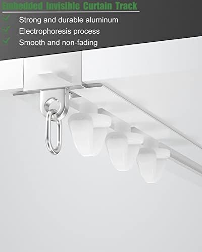 Invisible Ceiling Curtain Track Set, Recessed Aluminum Railing with Quiet Pulleys for Bedroom, Dressing Room, & Privacy - 4m/13ft, Perfect for Seamless Window Treatment