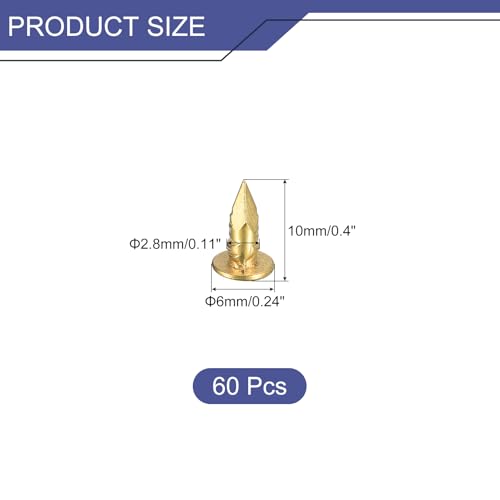 uxcell 60 Pcs Clavos pequeños de latón 2.8mm x 10mm para trabajo en madera y decoración miniatura 2