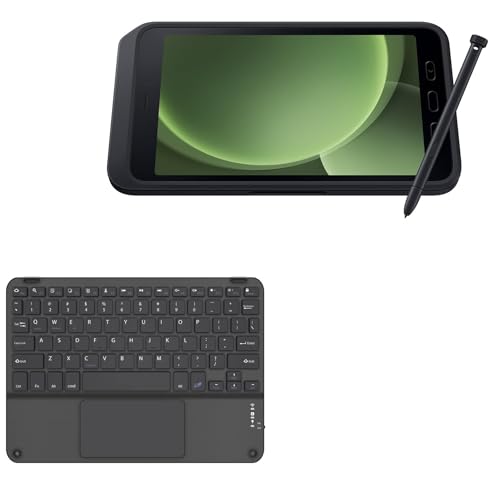 BoxWave Keyboard Compatible with Samsung Galaxy Tab Active5 Pro - SlimKeys Bluetooth Keyboard with Trackpad, Portable Slim TouchPad - Jet Black