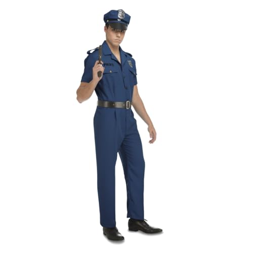 My Other Me - Disfraz unisex adulto de Policía azul con sombrero, camisa, cinturón y pantalones talla XL. Inspira autoridad con un estilo profesional en cualquier fiesta temática