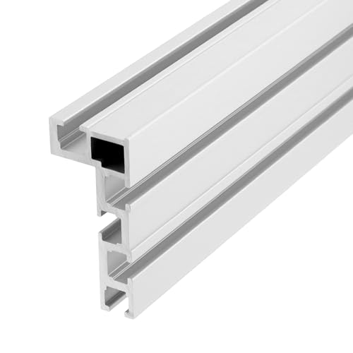QWORK® T-Track Rieles Guía de Ranura, 600 mm 75 Tipo T-Track Rieles Guía, Aluminio Rieles Guía de Aleación, para Carpintería, Sierra de Mesa, Fijación de Cercas