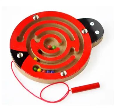 CHIRANSI Ladybug Maze Puzzle Board Game for Kids, Wooden Maze Puzzle with 1 Piece, Snail Shaped, Intermediate Skill Level, Ages 3 and Up