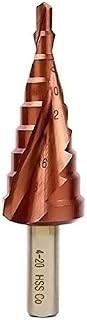 Mengshen M35 Step Drill Bit 4-20mm, Cobalt Spiral Groove Large Bit Pagoda Step Drill Bit Set Hole Reamer Triangle Handle HSS Co Drilling Counterbore