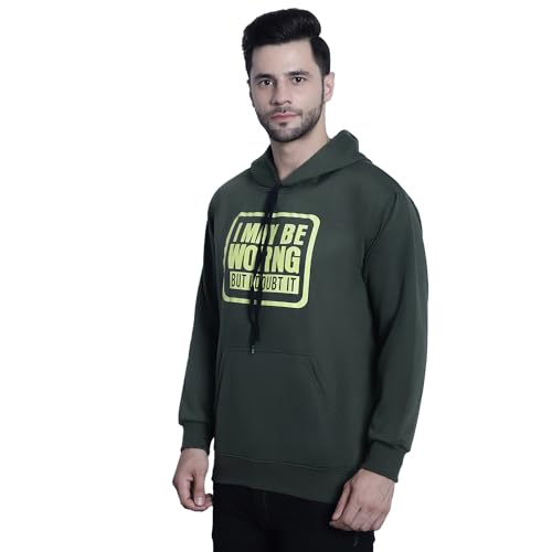 Image of Mack Jonney Printed Hooded Cotton Fleece Hoodie for Men-MACK32358