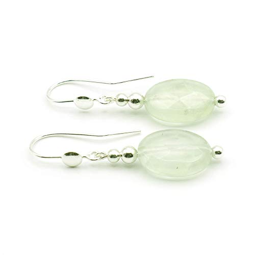Boucles d'oreilles prehnite et argent pour illuminer vos tenues de bureau