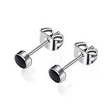 Titanium Stud Earrings for Women Girls Earrings 5mm Natural Stone Gemstones Hypoallergenic Earrings