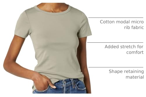 Image of Amazon Essentials Women's Slim-Fit Short-Sleeve Crewneck T-Shirt, Pack of 2