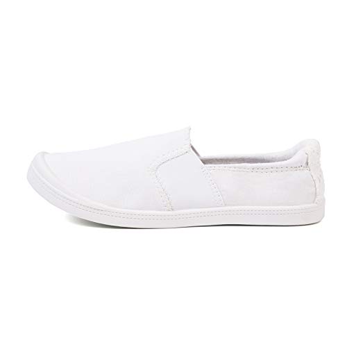 Image of FUNKYMONKEY Slip-On Canvas Sneakers for Women, Comfortable Lightweight Lace-Up Flat Casual Tennis Shoes Breathable Walking Shoes for Everyday Wear