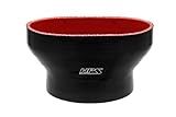 HPS Black 4-ply Polyester Reinforced Silicone Oval to Round Coupler Hose 5' Compatible for 2007-2014 Ford Mustang Shelby GT500 60mm throttle body., FOH-60-500-BLK