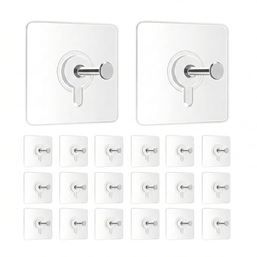 Image of Self Adhesive Wall Hooks - Heavy Duty 10 Pcs Wall Hanger Hook Without Drilling - Nail Free Wall Hooks for Hanging Sticky Hooks for Wall Heavy Items (Style 3)