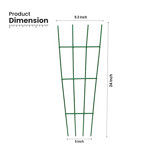 Image of Urban Plant Greenweave Trellis for Climbing Plants (24 Inch) | Metal Plant Support for Money Plant, Ivy, Creepers & Vines | Powder Coated Weather Resistant Plant Climber Support (Green Pack of 6)