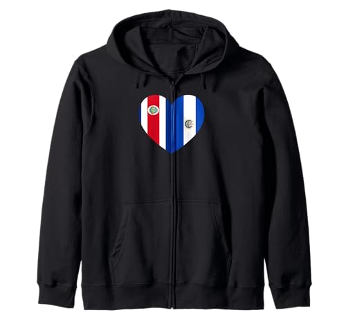 Costa Rica and El Salvador Flags: Friendship and Pride Sweat à Capuche