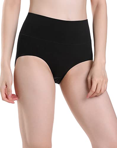 Image of INNERSY Women's High Waisted Underwear Cotton Panties Regular & Plus Size 5-Pack