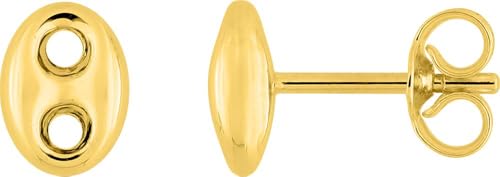 Boucles d'oreilles Clous Or 18k Grain de café